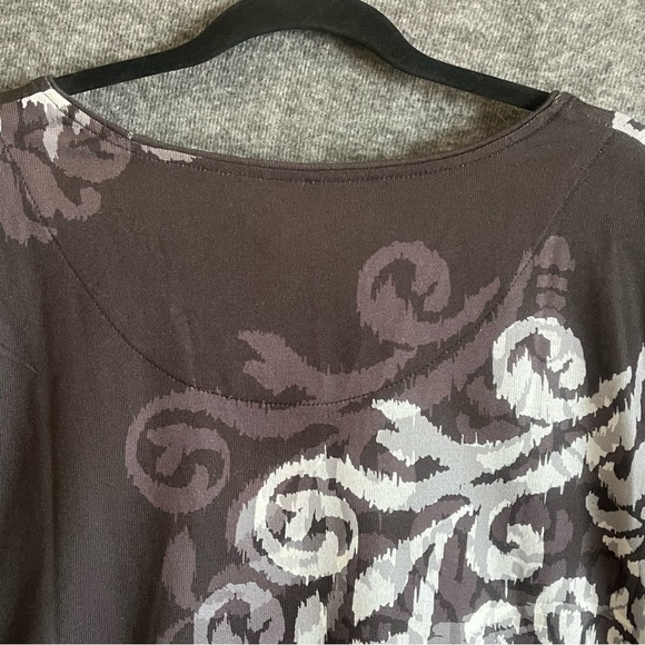 Allison Daley Embellished Abstract 3/4 Sleeve Crew Neck Knit Top - Picture 4 of 10